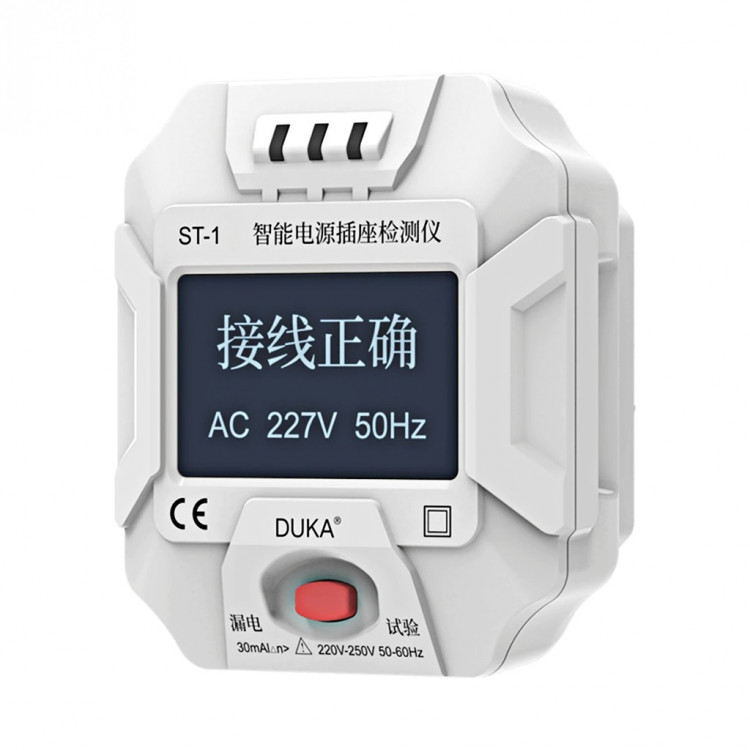 Умный тестер розеток Xiaomi Duka Smart Power Socket Detector White (ST-1)