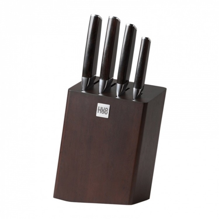 Набор кухонных ножей с подставкой Xiaomi Huo Hou Fire Waiting 5 in 1 Steel Knife Set Black