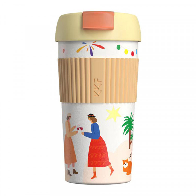 Термокружка 490 мл Xiaomi Kiss Kiss Fish Rainbow Vacuum Coffee Tumbler