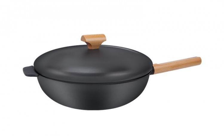 Сковорода вок Xiaomi Ocooker Uncoated Fine Iron Stainless Wok Black (CM-TC03)