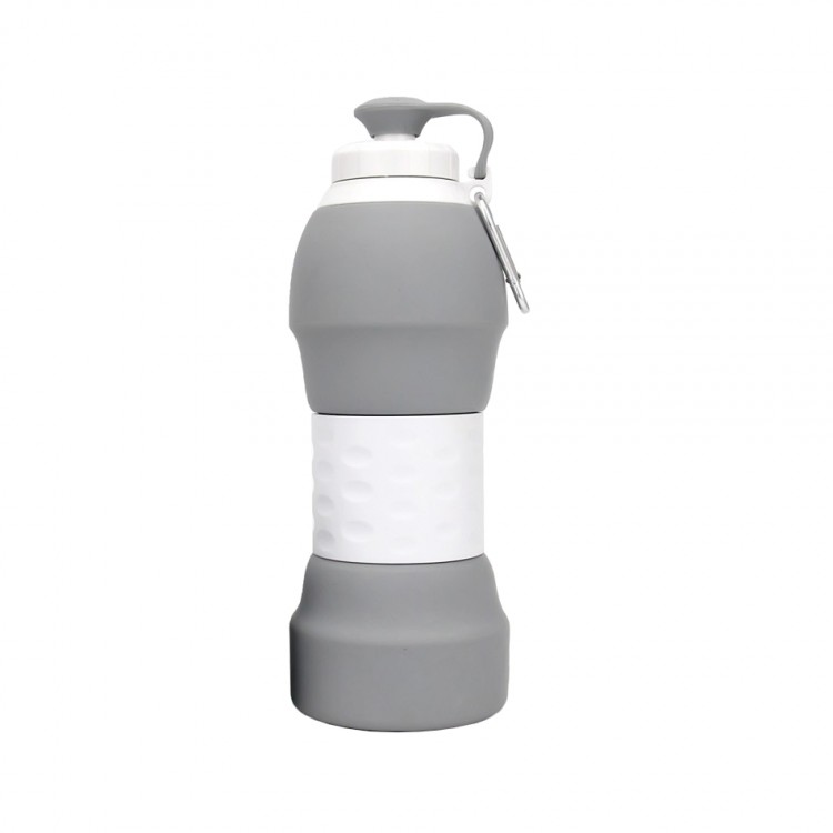 Силиконовая складная бутылка для воды Xiaomi Collapsible Silicone Water Bottle Grey