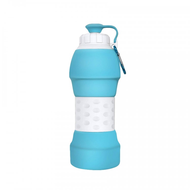 Силиконовая складная бутылка для воды Xiaomi Collapsible Silicone Water Bottle Light Blue