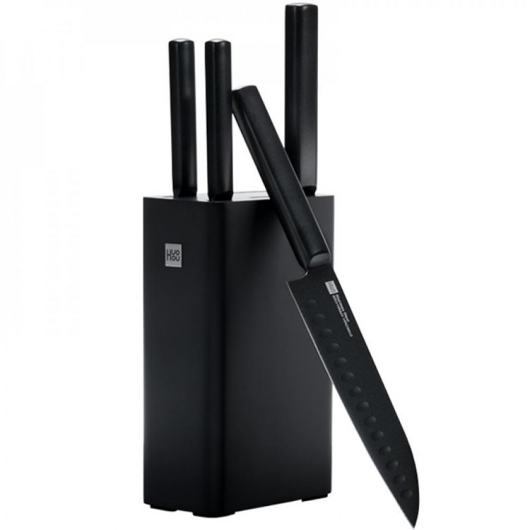 Набор кухонных ножей Xiaomi Huo Hou Heat Cool Non-stick Knife Set Black (HU0076)