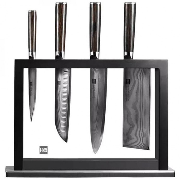 Набор кухонных ножей Xiaomi Huo Hou Set of 5 Damascus Knife Sets Brown (HU0073)