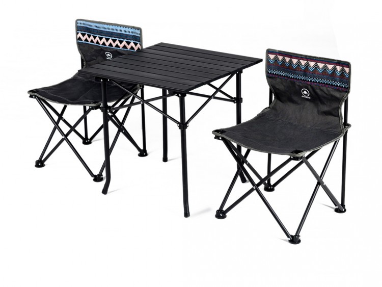 Туристический набор стол + 2 стула Xiaomi Gocamp Folding Table And Chair Set Black (OBS1005)