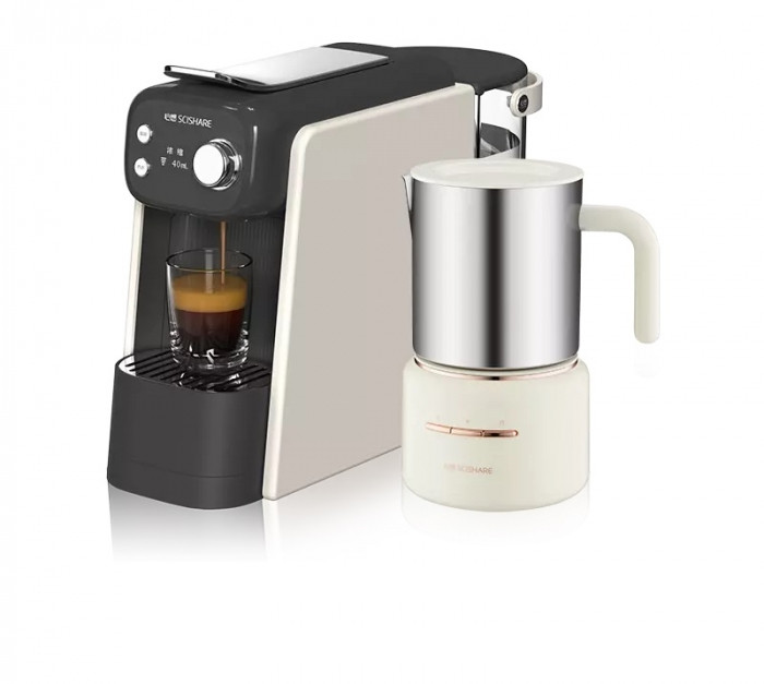 Набор кофемашина + вспениватель для молока Xiaomi Scishare Capsule Coffee Machine Milk Frother Set Beige (S1203+S3103)